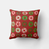 クリスマスドーナツホリデートリートパターン クッション (裏面)