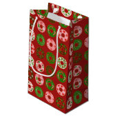 クリスマスドーナツホリデートリートパターン スモールペーパーバッグ (裏面アングル)