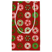 クリスマスドーナツホリデートリートパターン スモールペーパーバッグ (正面)