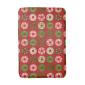 クリスマスドーナツホリデートリートパターン バスマット (正面縦)