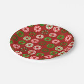 クリスマスドーナツホリデートリートパターン ペーパープレート (アングル)