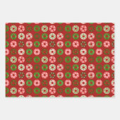 クリスマスドーナツホリデートリートパターン ラッピングペーパーシート (正面3)