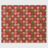 クリスマスドーナツホリデートリートパターン ラッピングペーパー (フラット)