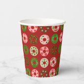 クリスマスドーナツホリデートリートパターン 紙コップ (裏面)