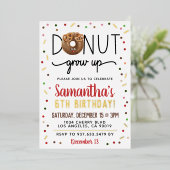 クリスマスドーナツ成長誕生日フォイル招待状 箔招待状 (立ち正面)