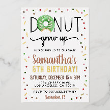 クリスマスドーナツ成長誕生日フォイル招待状