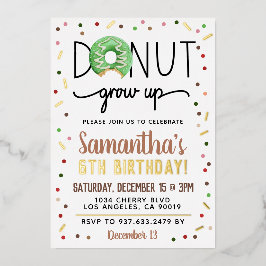 クリスマスドーナツ成長誕生日フォイル招待状 箔招待状