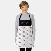 クリスマスドーナツ振りかけるベーカリーキッズ エプロン (着用した状態)