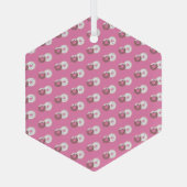 クリスマスドーナツ振りかけるベーカリーピンク ガラスオーナメント (裏面)