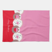 クリスマスドーナツ振りかけるベーカリーメリークリスマス キッチンタオル (横)