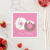 クリスマスドーナツ振りかけるベーカリーメリークリスマス スタンダードカクテルナプキン (インサイチュ)