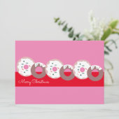クリスマスドーナツ振りかけるベーカリーメリークリスマス 招待状 (スタンド正面)