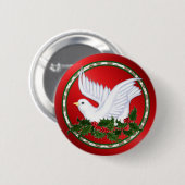 クリスマスドーブ&ホリー 缶バッジ (正面&裏面)