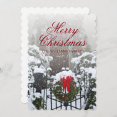 クリスマスドールアンドホリデースノー付きハウスドア シーズンカード (正面/裏面)