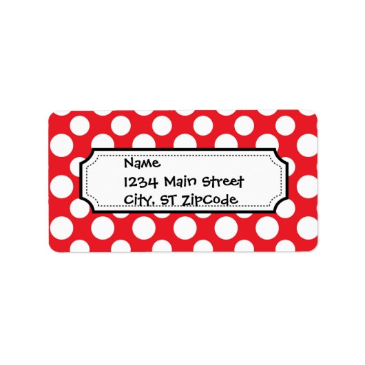 クリスマスド赤と白ットパターン ラベル (正面)