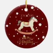 クリスマスナお洒落ツクラッカーサンタキッズ名 セラミックオーナメント (裏面)