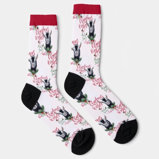 クリスマスナイジェリア矮星ベビーヤギの願い ソックス (右)