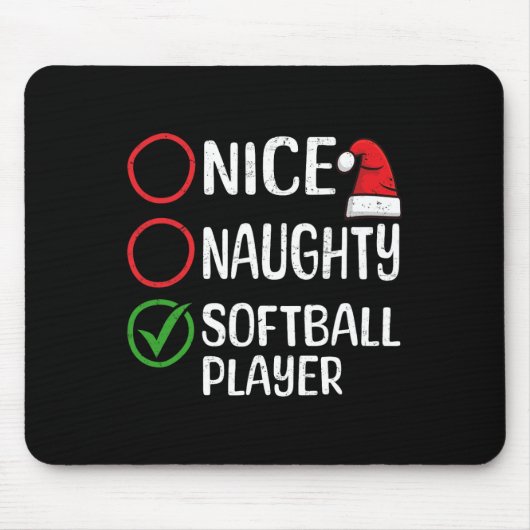 クリスマスナイスいけなソフトボール選手のクリスマスL マウスパッド (正面)