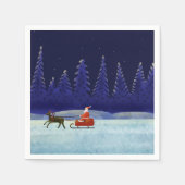 クリスマスナイトのサンタ スタンダードカクテルナプキン (正面)