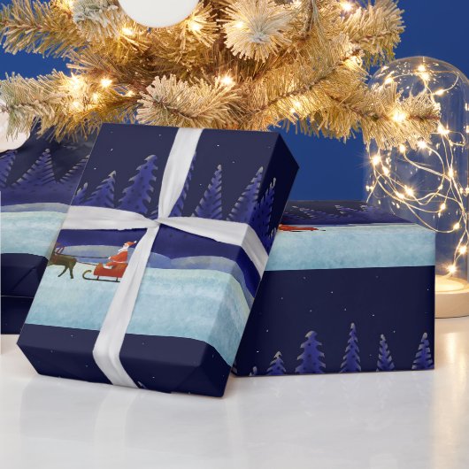 クリスマスナイトのサンタ ラッピングペーパー (クリスマス)
