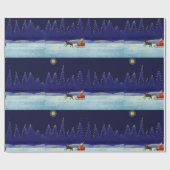 クリスマスナイトのサンタ ラッピングペーパー (フラット)
