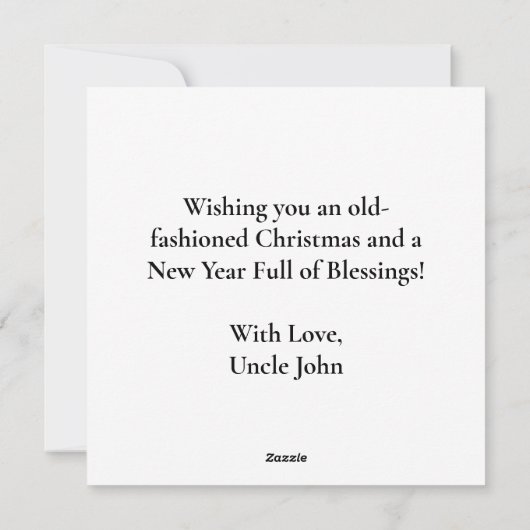 クリスマスナイトの懐かしいクラシック列車 シーズンカード (裏面)