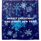 クリスマスナイトの降雪 シャワーカーテン (正面)