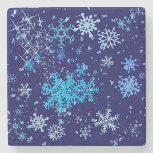 クリスマスナイトの降雪 ストーンコースター (正面)
