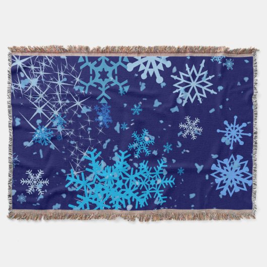 クリスマスナイトの降雪 スローブランケット (正面)