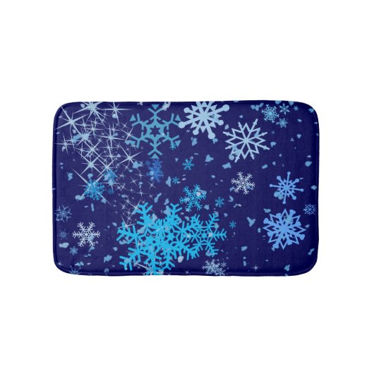 クリスマスナイトの降雪 バスマット (正面)