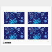 クリスマスナイトの降雪 長方形シール (シート)