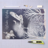 クリスマスナイトウィンターフクロウ 薄葉紙 (クラフト)