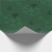 クリスマスナイトグリーン色 ラッピングペーパー (角)