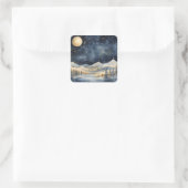 クリスマスナイトスカイスターズマウンテンフルムーン スクエアシール (バッグ)