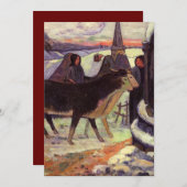 クリスマスナイトバイポールゴーギンフラットホリデーカード シーズンカード (正面/裏面)