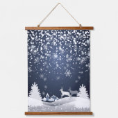 クリスマスナイトフェアリーテイル。ファンタジーフォレスト、雪 吊り下げ型タペストリー (正面3)