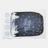 クリスマスナイト童話ファンタジースノーウィーフォレストポ キッチンタオル (横)
