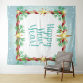 クリスマスナイト童話。ファンタジー雪ヴィンテージ タペストリー (インサイチュ(横))