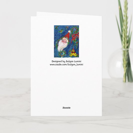 クリスマスナイト/おもちゃと葵の木の付いたサンタ シーズンカード (裏面)