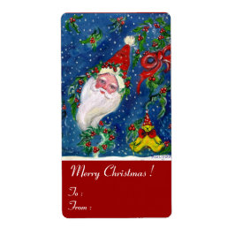 クリスマスナイト/おもちゃと赤い弓のサンタ ラベル