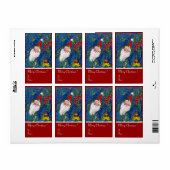 クリスマスナイト/おもちゃと赤い弓のサンタ ラベル (フルシート)