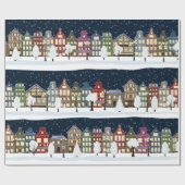 クリスマスナイト – シティーの雪の風景 ラッピングペーパー (フラット)