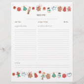 クリスマスナック割り当てCookieレシピバインダーインサート (裏面)