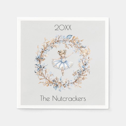 クリスマスナック割り水カラーバレリーナ スタンダードカクテルナプキン (正面)