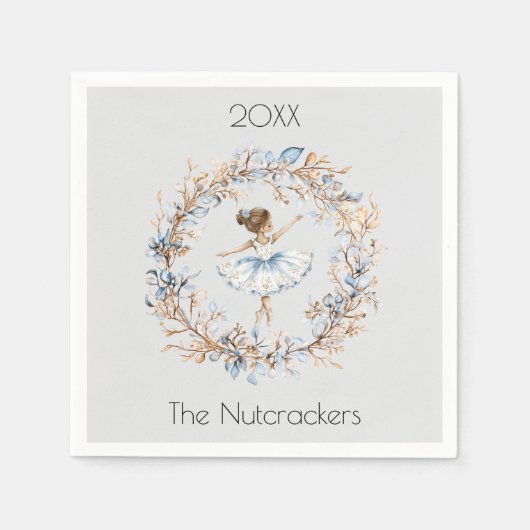 クリスマスナック割り水カラーバレリーナ スタンダードカクテルナプキン (正面)