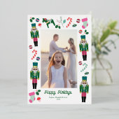 クリスマスナッパーソナライズされたクラッカーホリデーフォイル 箔シーズンカード (立ち正面)