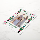 クリスマスナッパーソナライズされたクラッカーホリデーフォイル 箔シーズンカード (回転した状態)