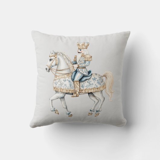 クリスマスナツクラッカーの水色 クッション (裏面)