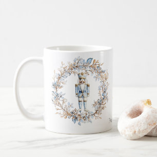 クリスマスナツクラッカーの水色 コーヒーマグカップ