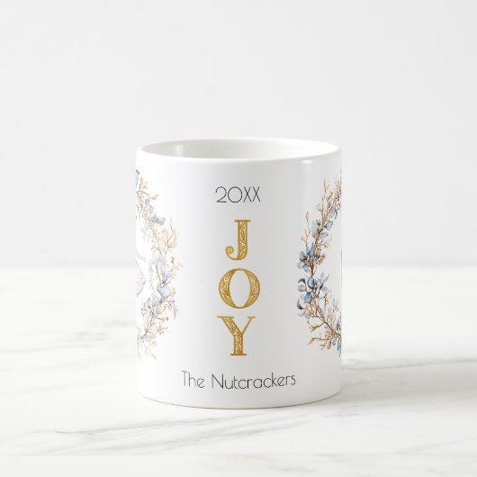 クリスマスナツクラッカーの水色 コーヒーマグカップ (中央)